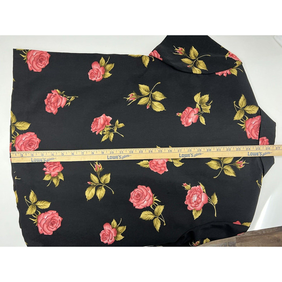 Womens Handmade Shirt and Skirt Size Unknown Black Floral Short Sleeve Button Up - Picture 9 of 14